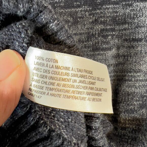 Converse One Star Henley Sweater Men's L 4 Button 100% Cotton Blue Tones Striped - Picture 11 of 12